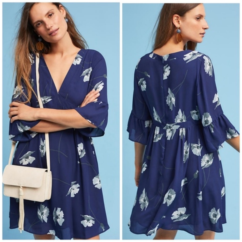 NWT ANTHROPOLOGIE Margarey Floral Dress - Picture 1 of 3